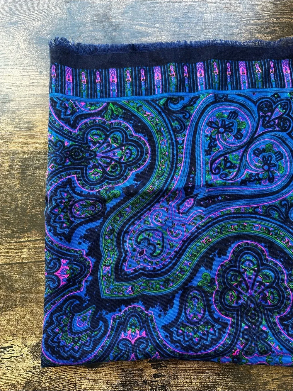 Paisley Scarf - Blue & Purple 30.5x30